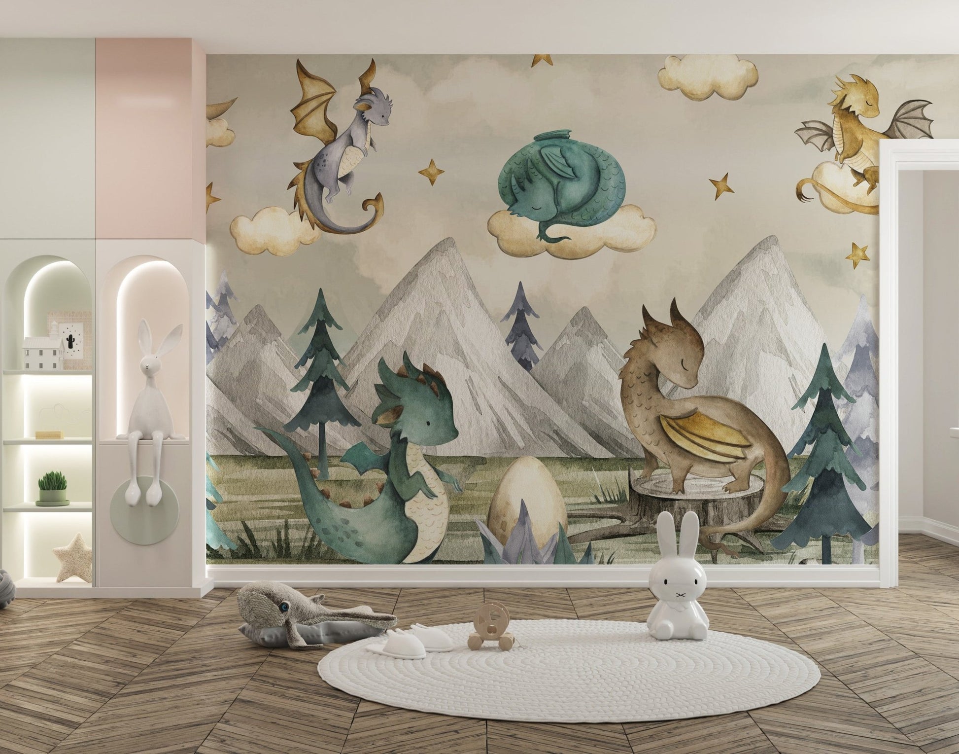 Dreamy Dragon Playland Wallpaper Mural - Wallanza