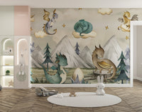Dreamy Dragon Playland Wallpaper Mural - Wallanza