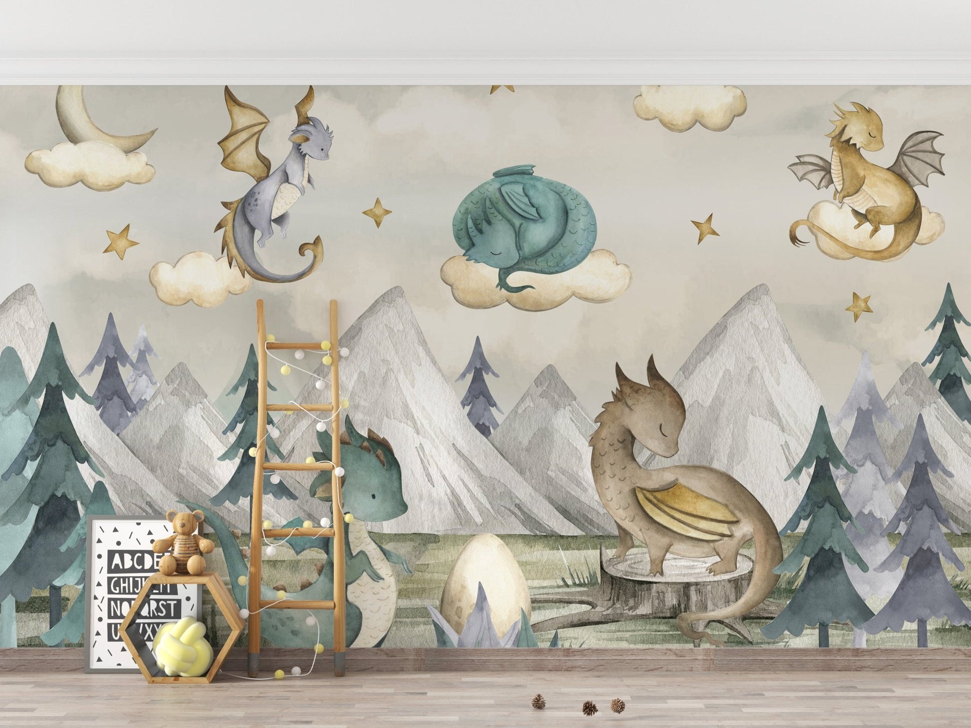 Dreamy Dragon Playland Wallpaper Mural - Wallanza
