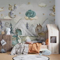 Dreamy Dragon Playland Wallpaper Mural - Wallanza