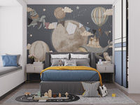 Dreamy Night Balloon Wallpaper Mural - Wallanza