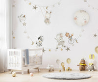 Gentle nighttime mural perfect for calming interiors
