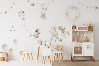 Artistic mural showcasing a parade of friends in a nighttime scene
