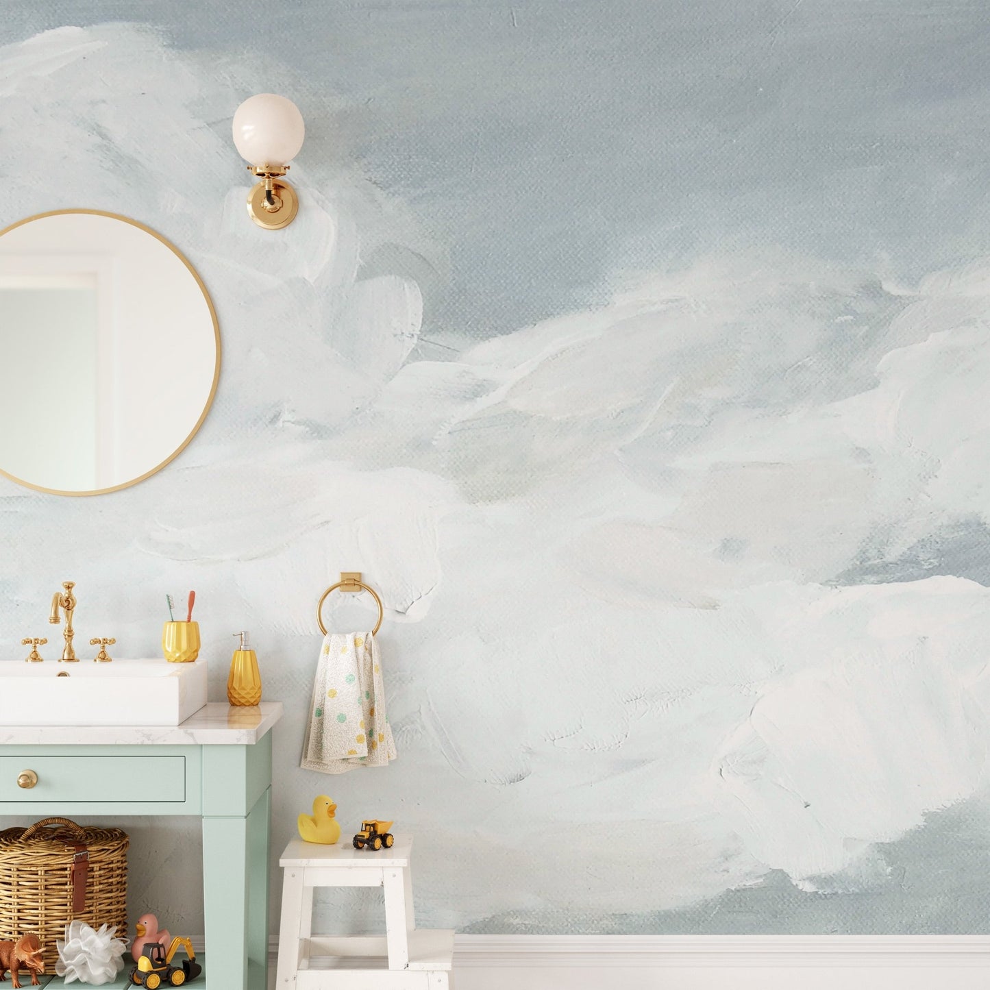 Dreamy Watercolor Sky Wall Mural - Wallanza