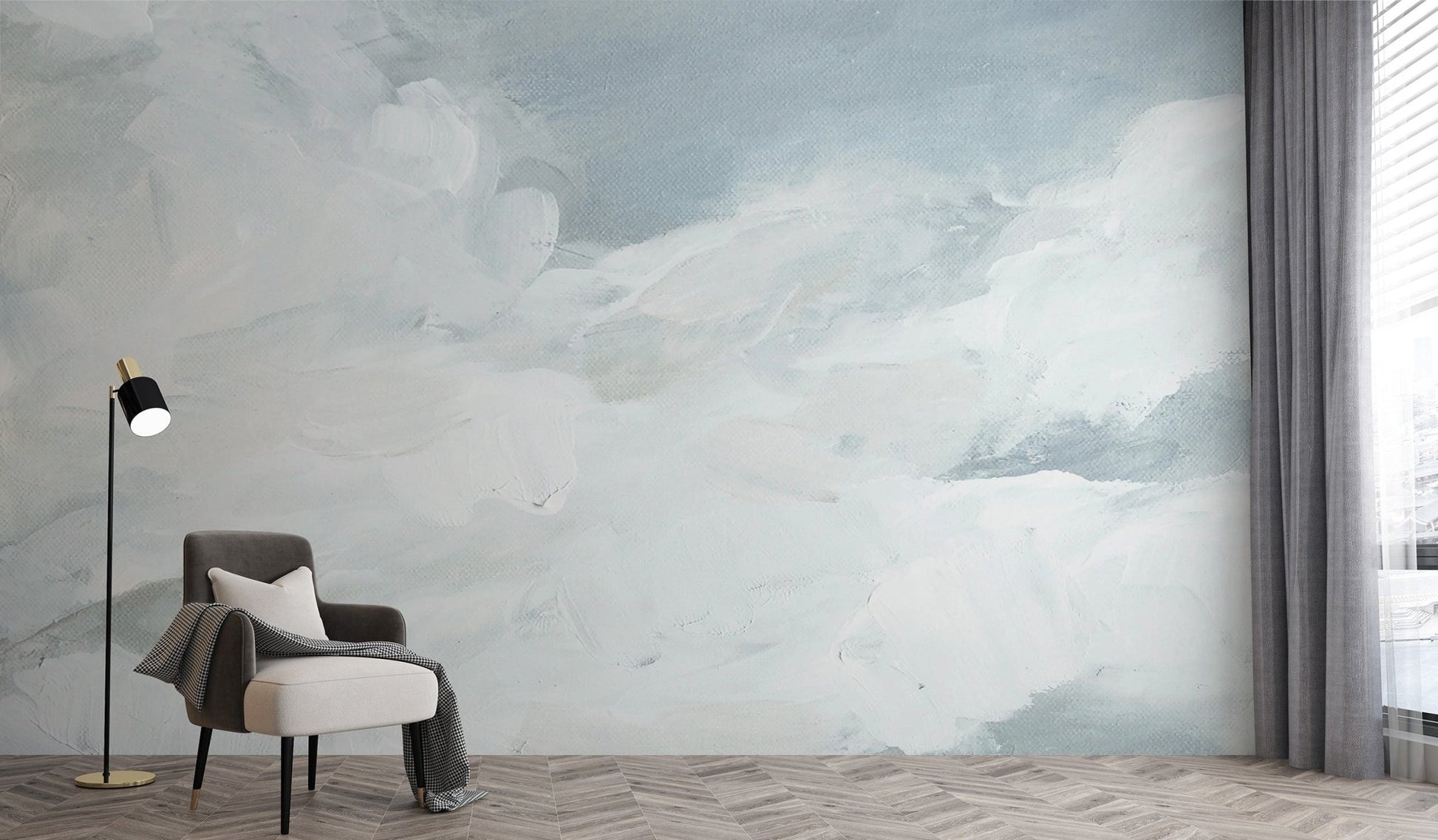 Dreamy Watercolor Sky Wall Mural - Wallanza