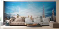 Luxurious Dubai skyline mural texture