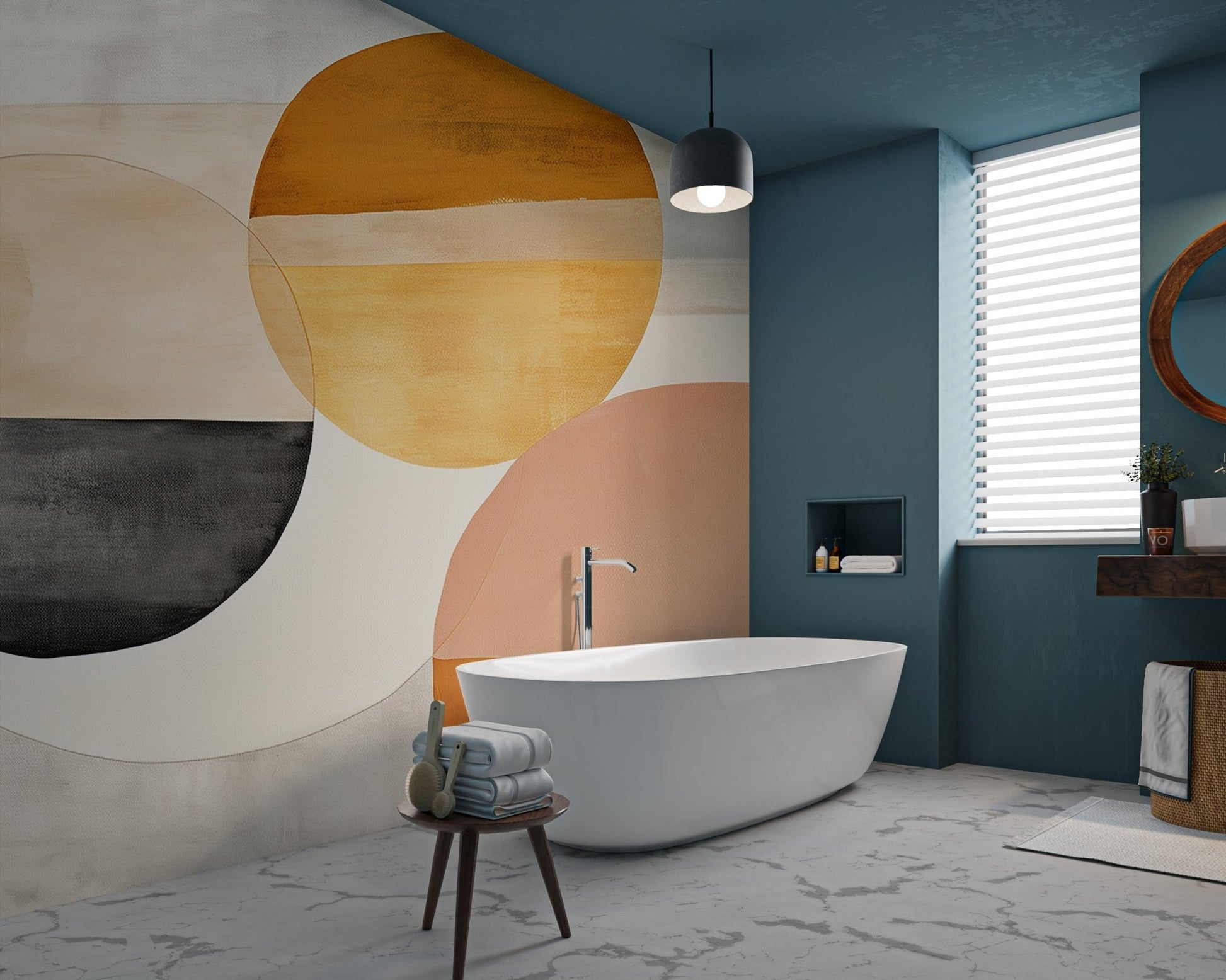 Earth - Tone Abstract Geometric Wallpaper - Wallanza