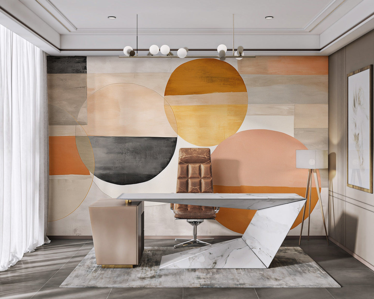 Earth - Tone Abstract Geometric Wallpaper - Wallanza