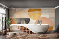 Earth - Tone Abstract Geometric Wallpaper - Wallanza