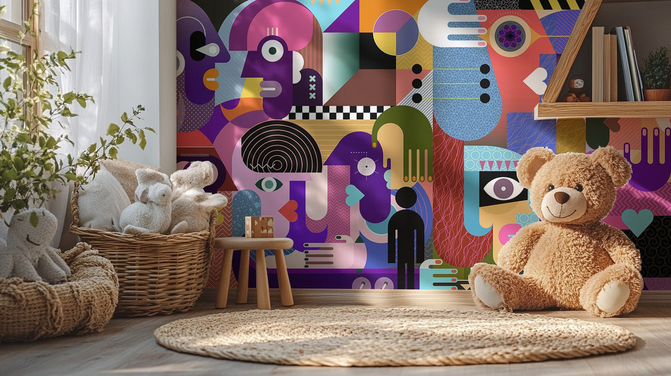 Eclectic abstract vision mural for walls
