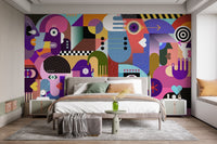 Artistic eclectic mural for creative interiors
