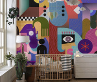 Contemporary abstract mural for interiors
