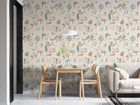 Classic academic astronomy wallpaper seamless wall mural.