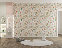 Space learning icons wallpaper astronomy wall mural pattern.