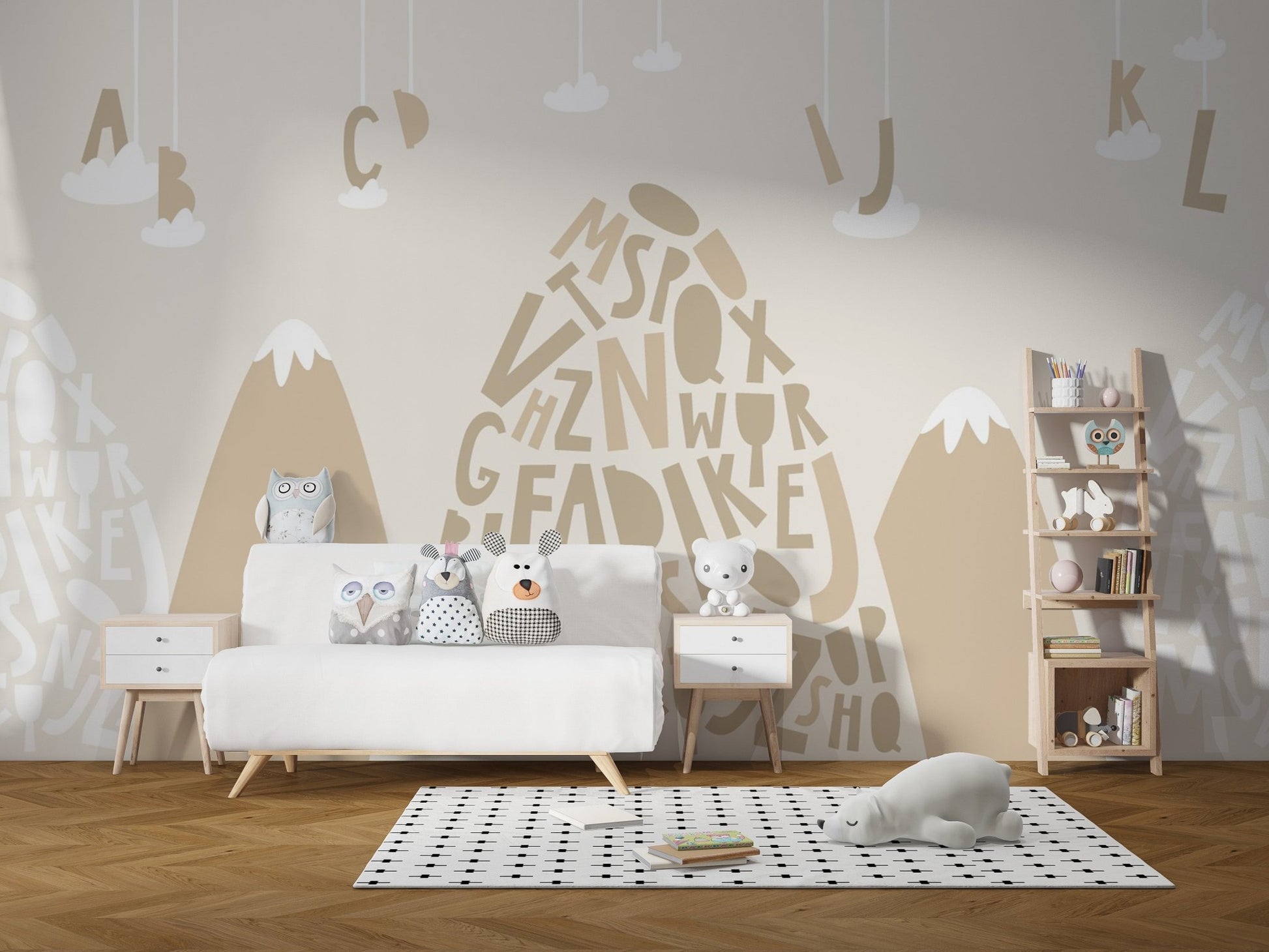 Brown peak wallpaper mural for educational spaces
