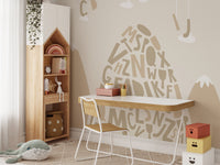 Educational mountain peak wallpaper mural design



