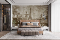 Eiffel Tower montage mural for chic walls
