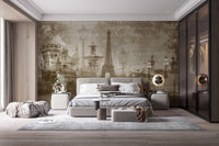 Eiffel Tower mural for elegant wall decor
