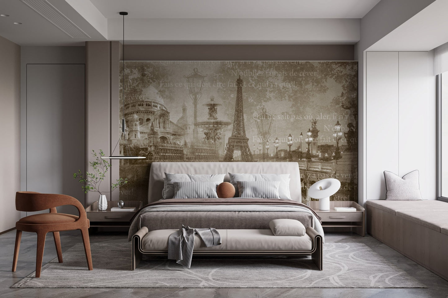 Stylish Eiffel Tower mural for interior spaces
