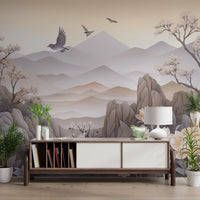 Elegant 3D Floral Landscape Wallpaper - Wallanza