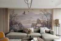 Elegant 3D Floral Landscape Wallpaper - Wallanza