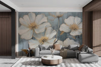 Elegant Blue Floral Wallpaper - Wallanza