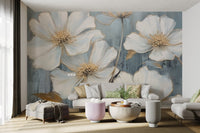 Elegant Blue Floral Wallpaper - Wallanza