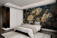 Elegant Floral Oil Painting Wallpaper - Wallanza
