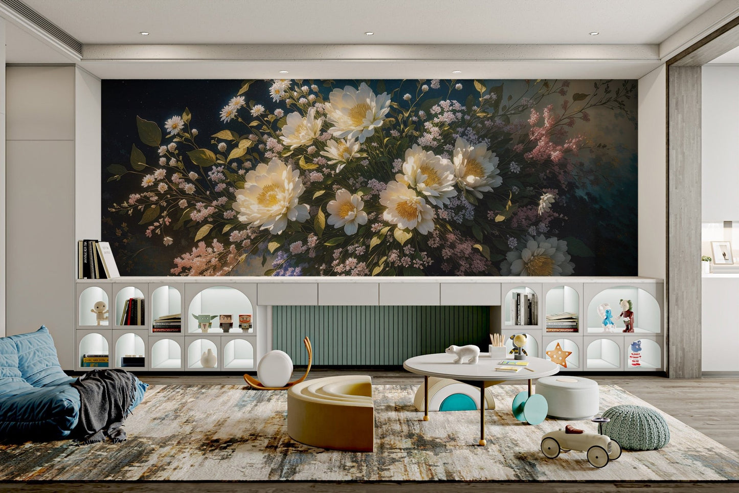 Elegant Floral Oil Painting Wallpaper - Wallanza