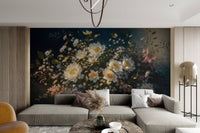 Elegant Floral Oil Painting Wallpaper - Wallanza