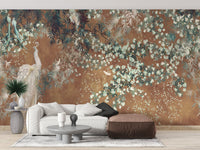 Elegant Peacock Garden Wallpaper Mural - Wallanza