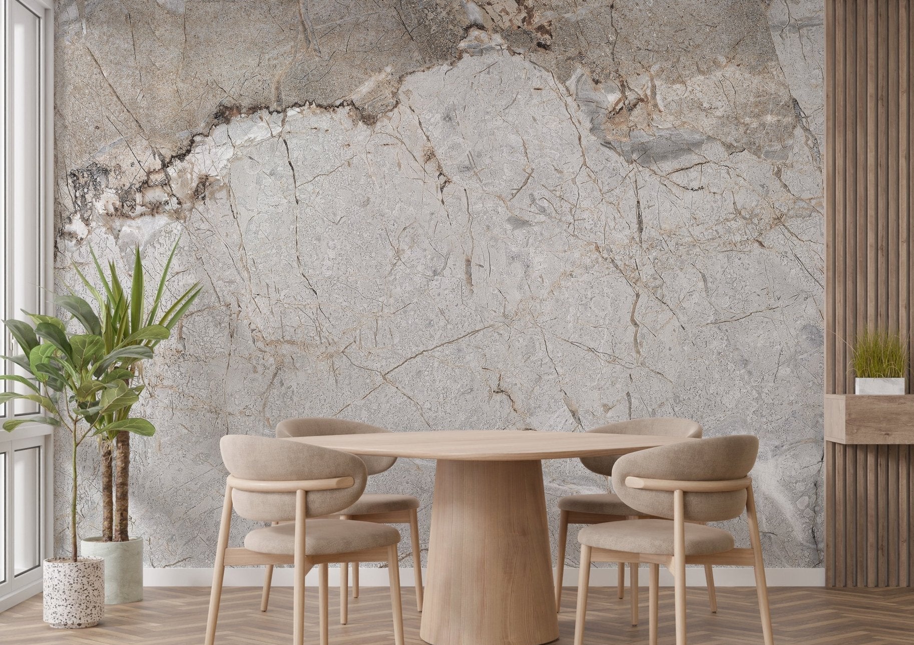 Realistic marble texture wallpaper mural with warm undertones.