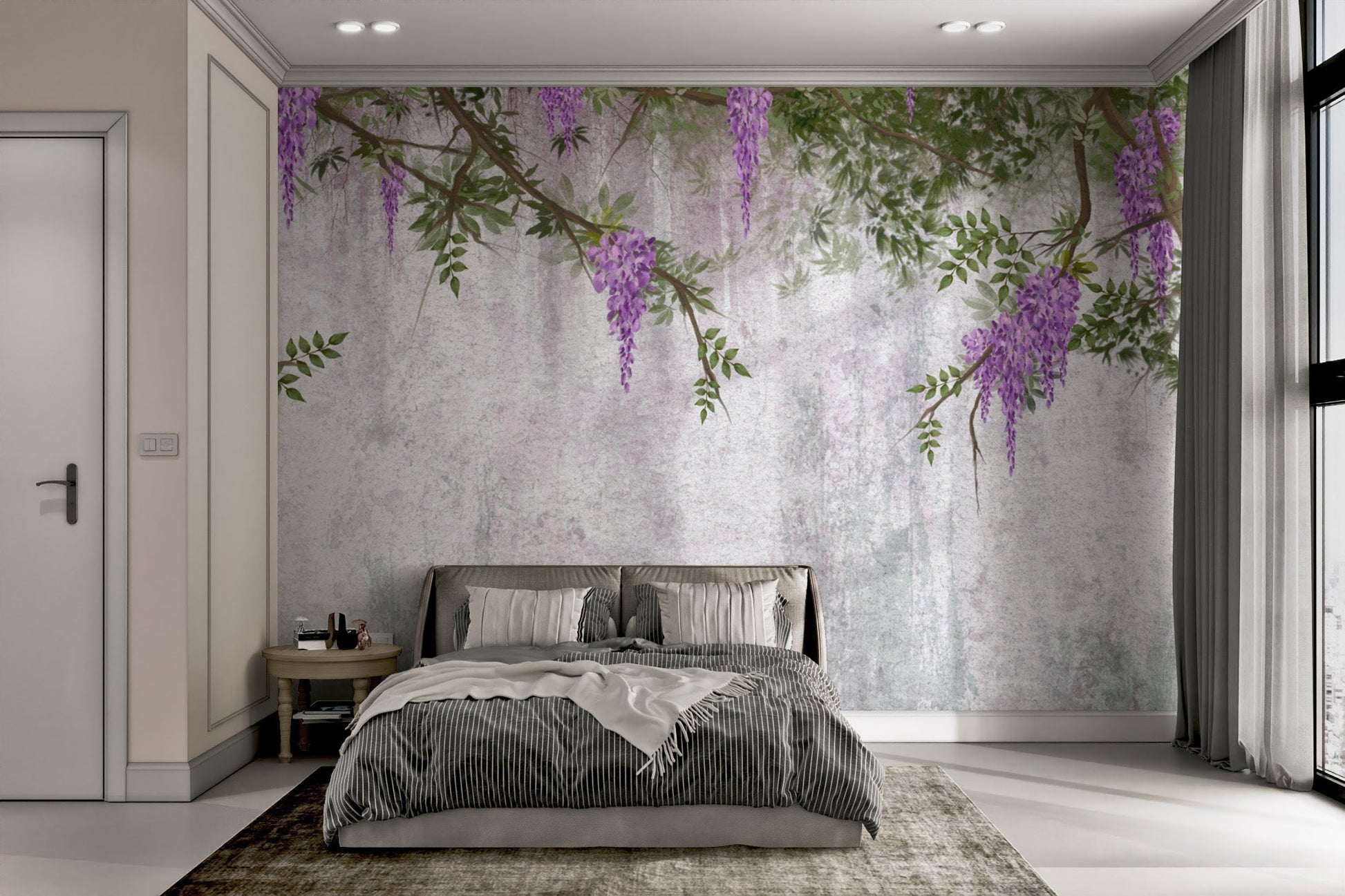 Elegant Wisteria Flower Wallpaper - Wallanza