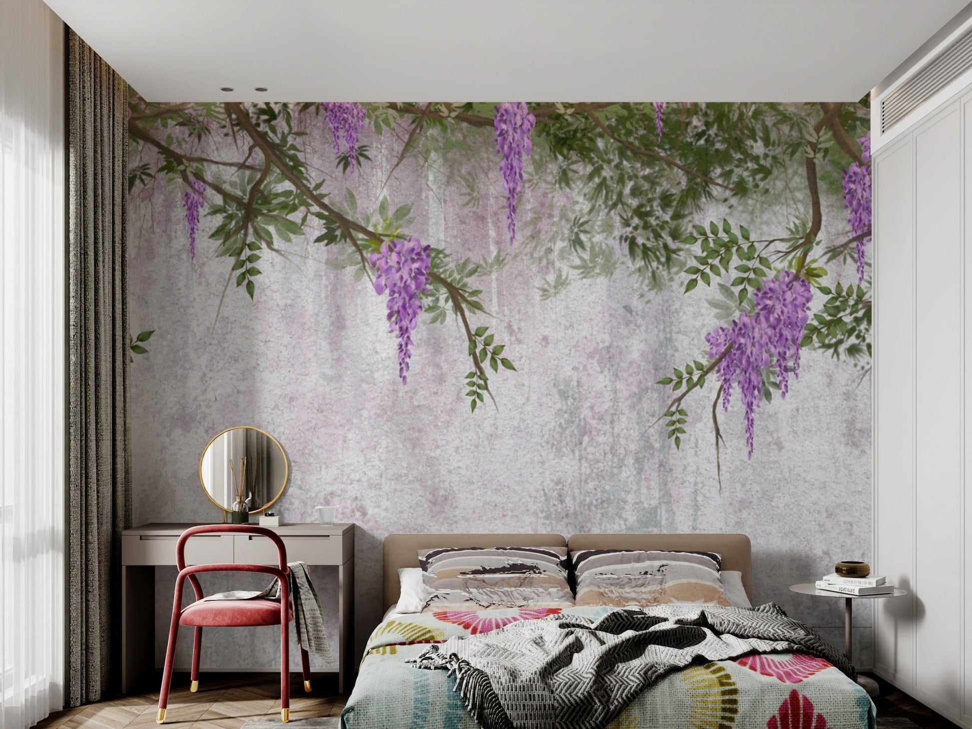 Elegant Wisteria Flower Wallpaper - Wallanza