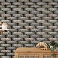 Elevation Wall Tiles Design Geometric Modules Wallpaper in kids area.