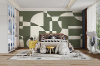 Emerald Geometric Wallpaper Mural - Wallanza