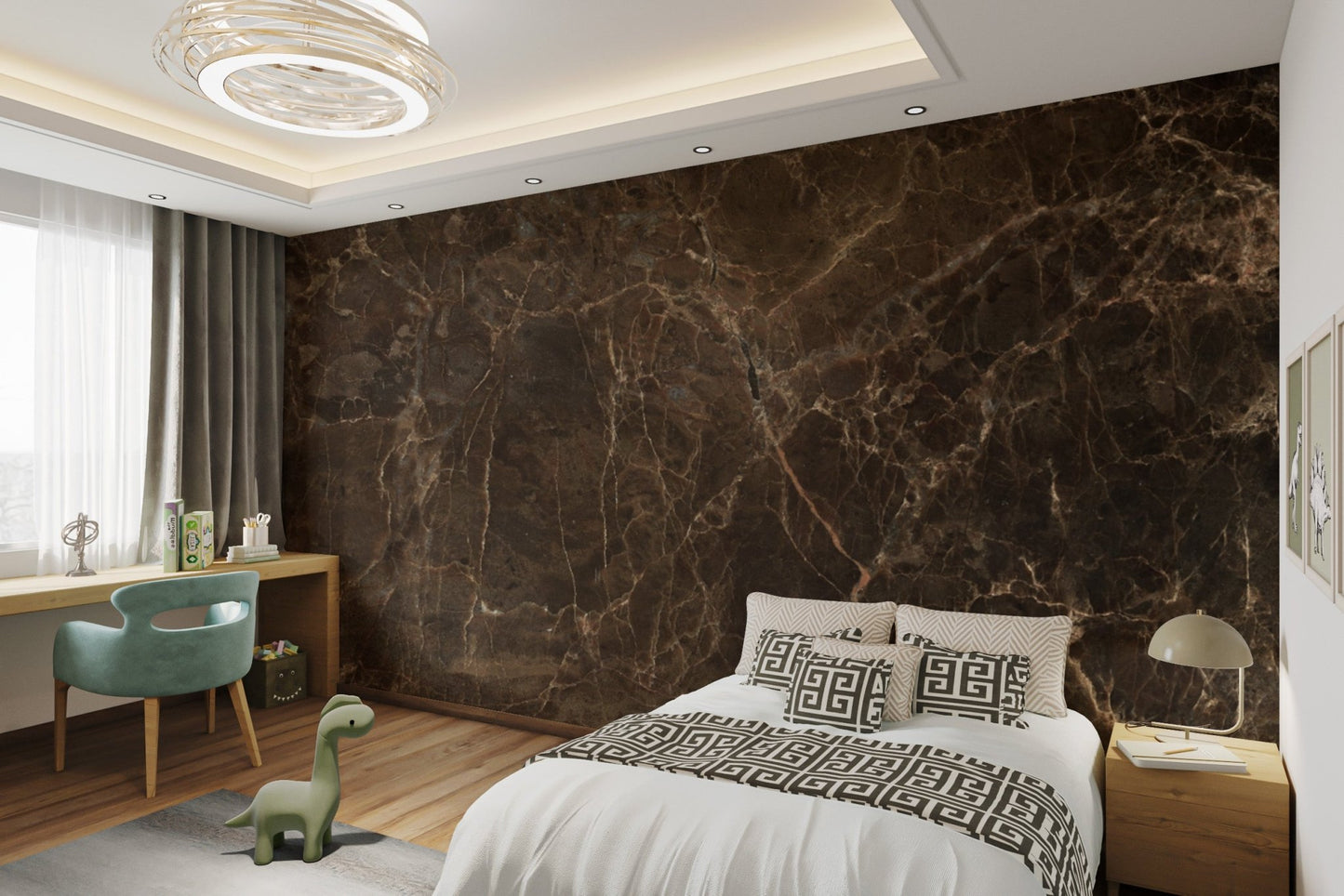 Classic Emperador Dark marble mural for timeless decor