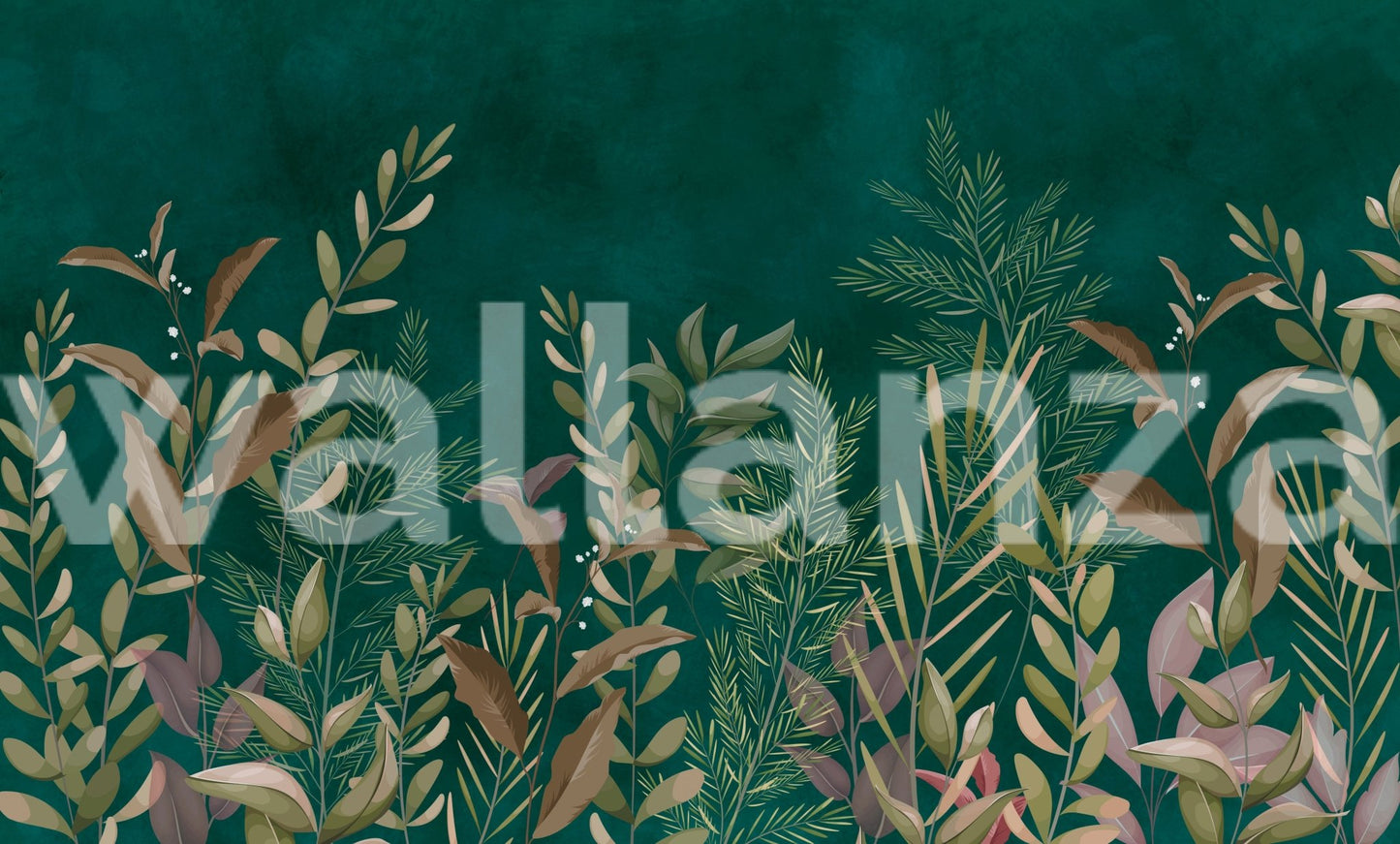 Enchanted Evergreen Botanical Wall Mural for home interiors.