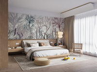 Seabed-inspired mural showcasing underwater artistry on bedroom wall.
