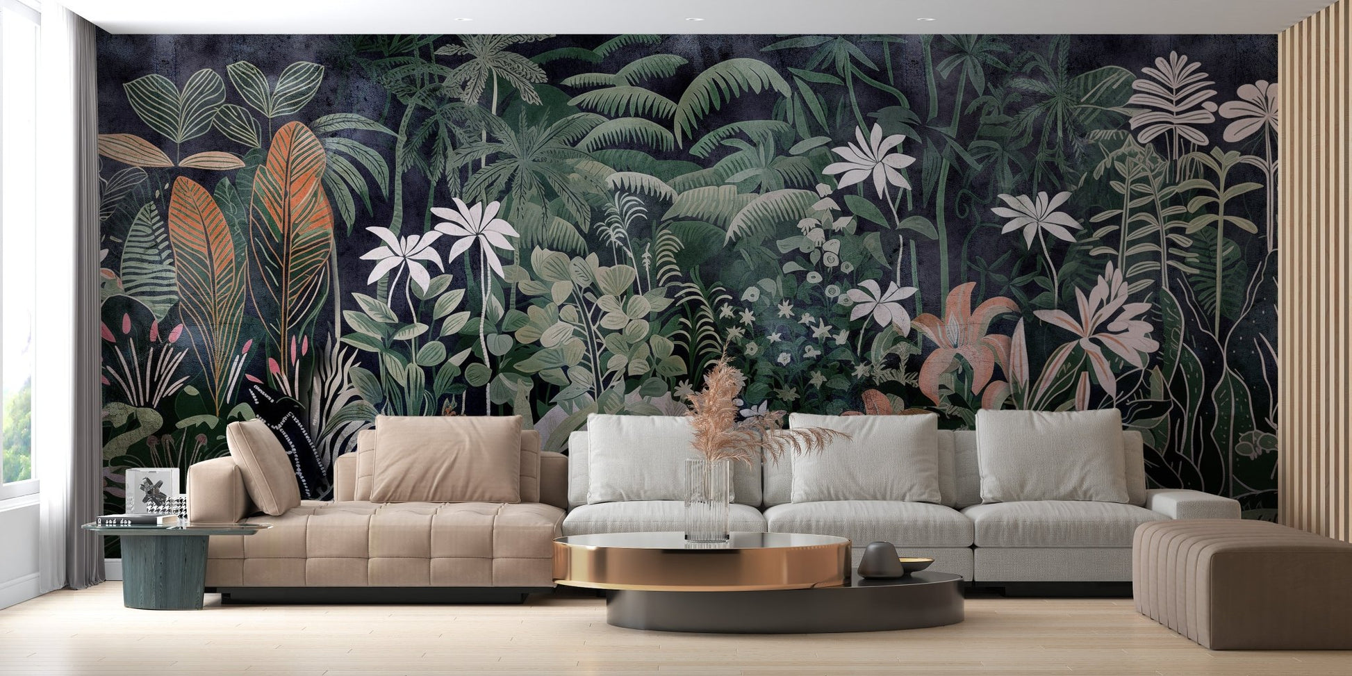 Wallpaper showcasing a peaceful jungle scene



