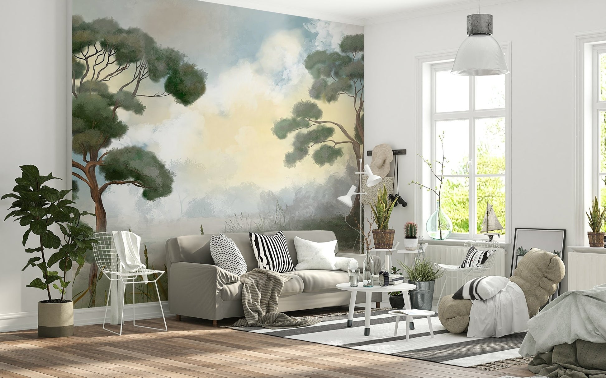 sage Enduring wall mural feature wall