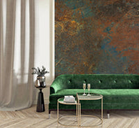 Modern abstract mural with natural oxidation