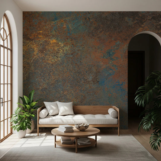 Industrial patina finish abstract wall art