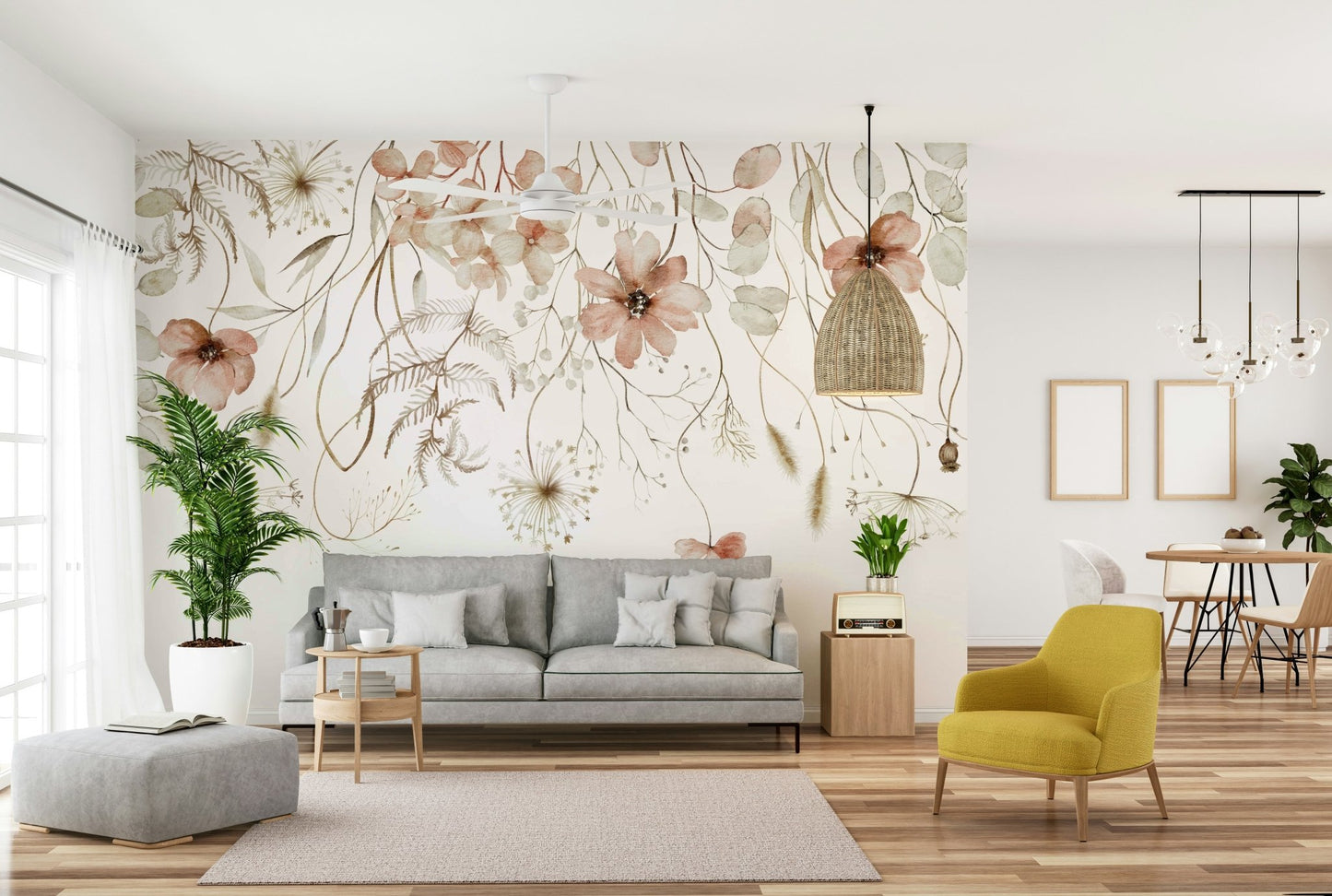 Ethereal Bloom Cascade Wall Mural - Wallanza