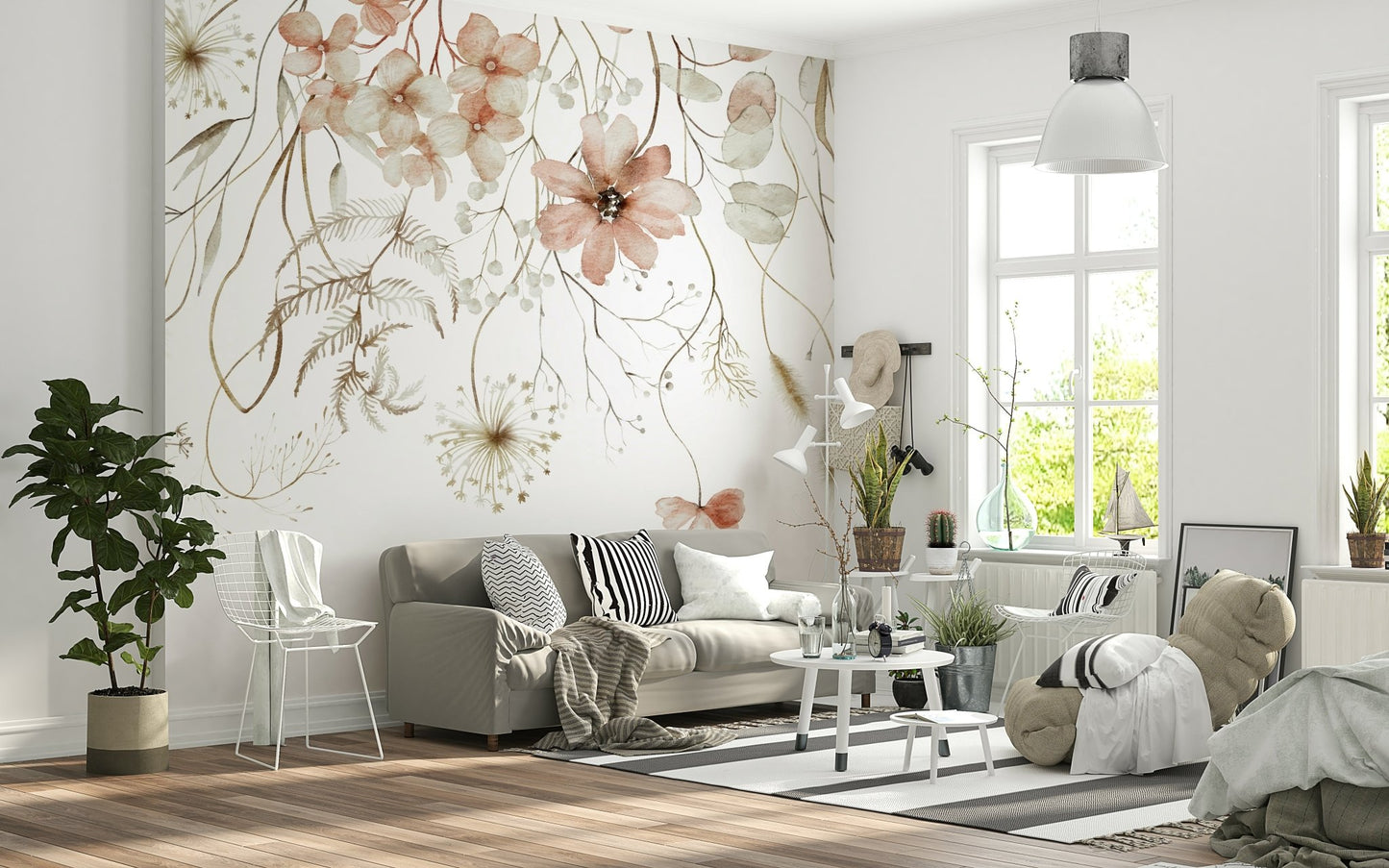 Ethereal Bloom Cascade Wall Mural - Wallanza