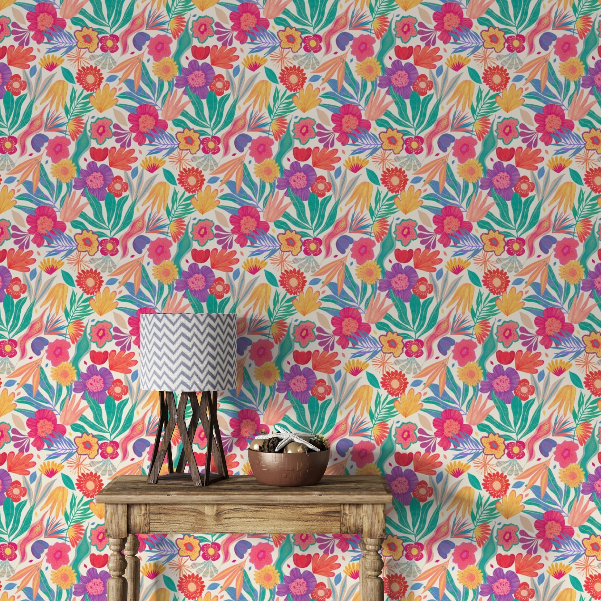 Exotic Blooms Wallpaper Mural - Wallanza