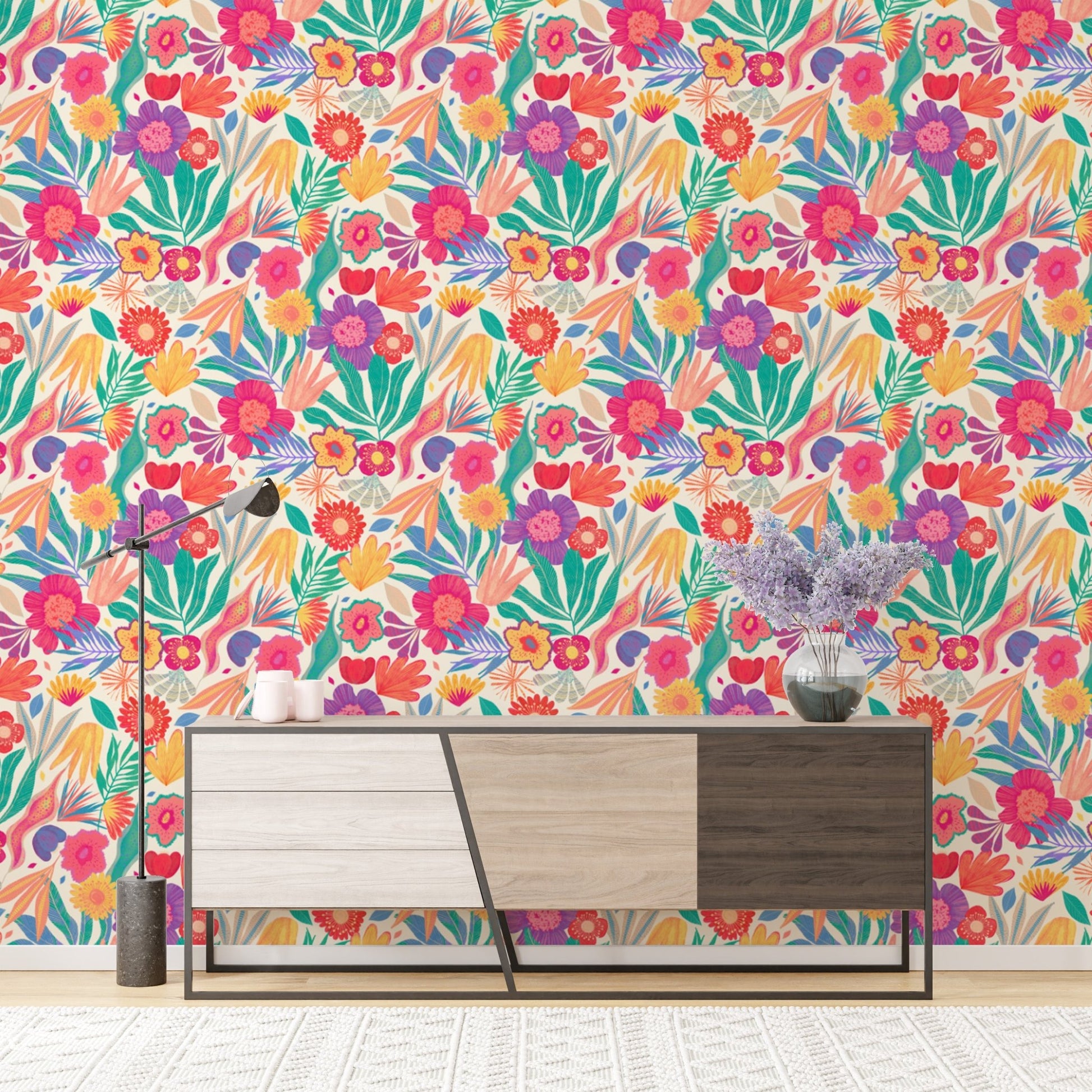 Exotic Blooms Wallpaper Mural - Wallanza
