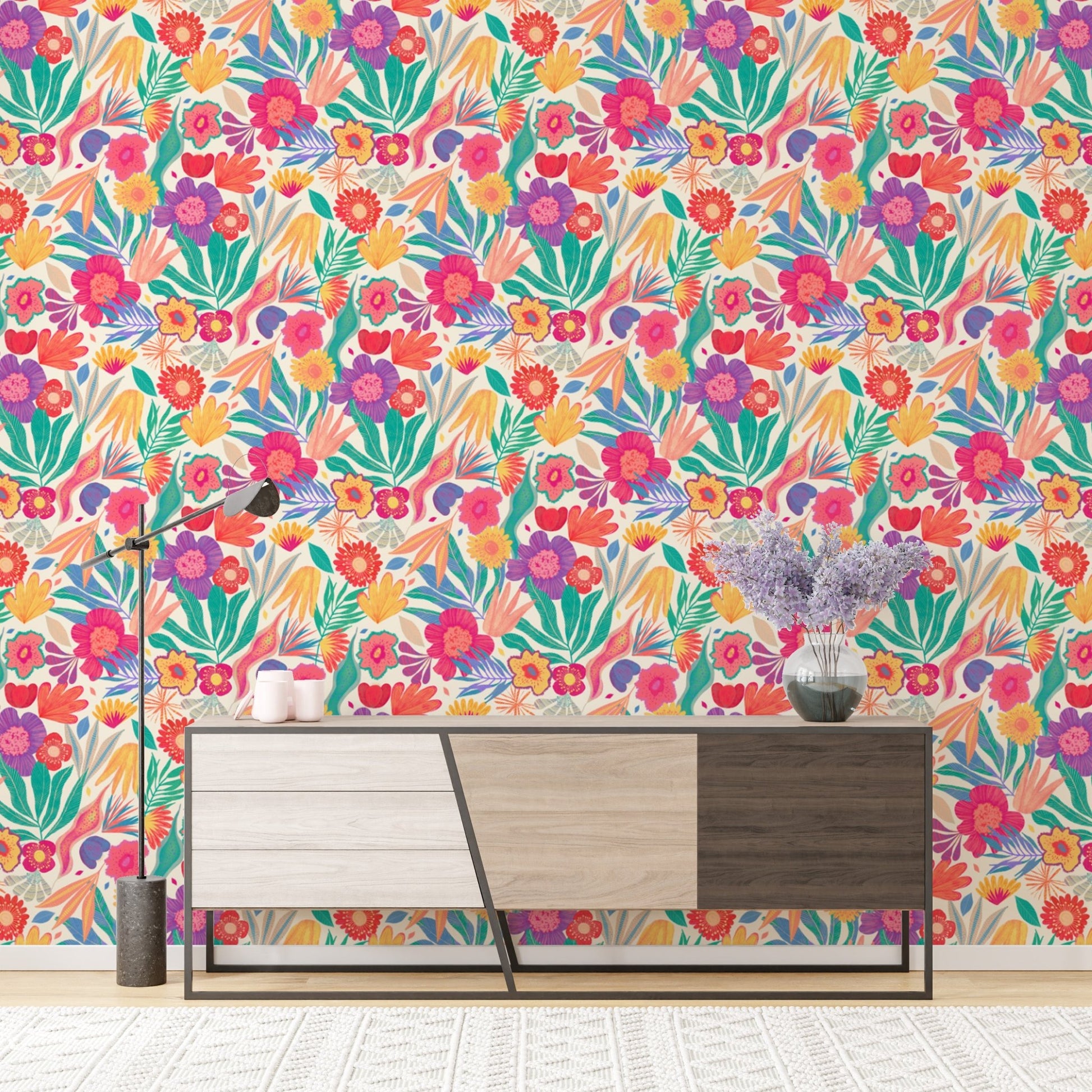 Exotic Blooms Wallpaper Mural - Wallanza