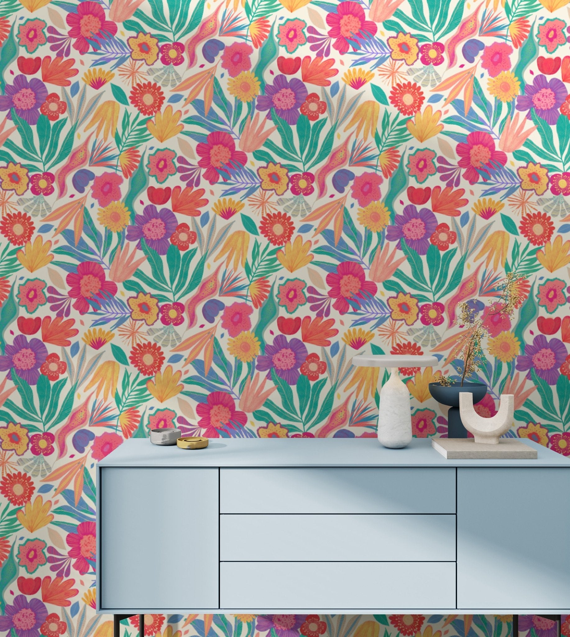 Exotic Blooms Wallpaper Mural - Wallanza