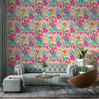 Exotic Blooms Wallpaper Mural - Wallanza